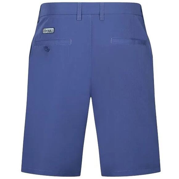 Hreski Mens Performance Golf Shorts Dk Blue Size 36 Button Front With Pockets - Picture 1 of 12